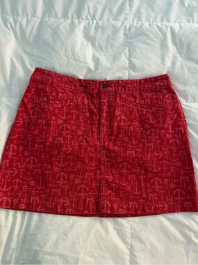 Women’s Vineyard Vines Red Anchor-Print Mini Skirt